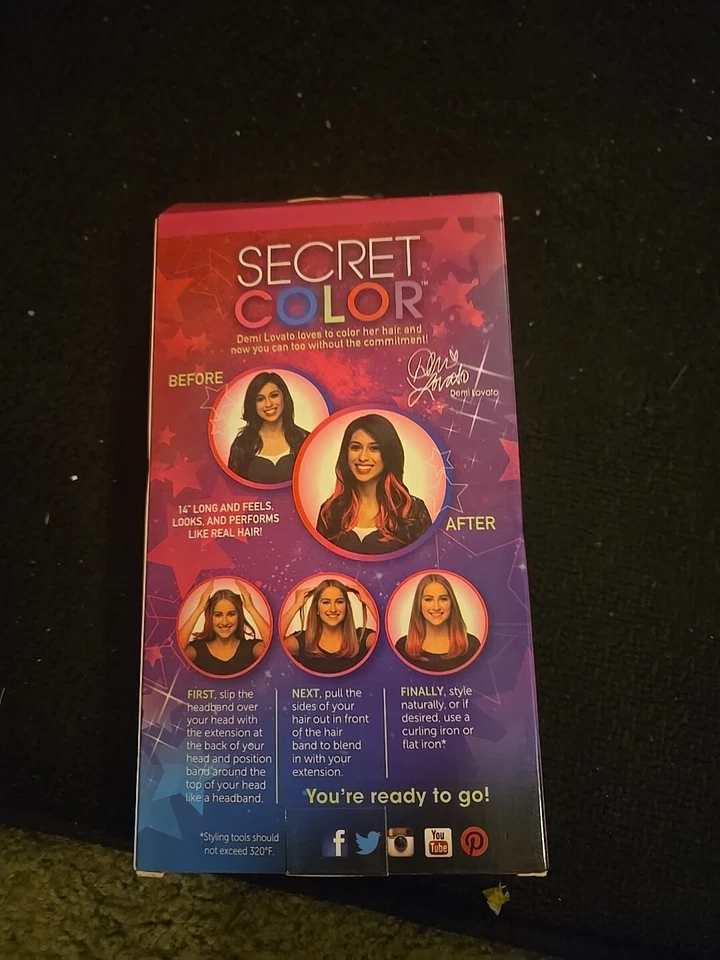 Diadema Extensión de Cabello Color Secreto Rosa Demi Lovato Como Se Ve en TV Nueva Foto 3 de 4