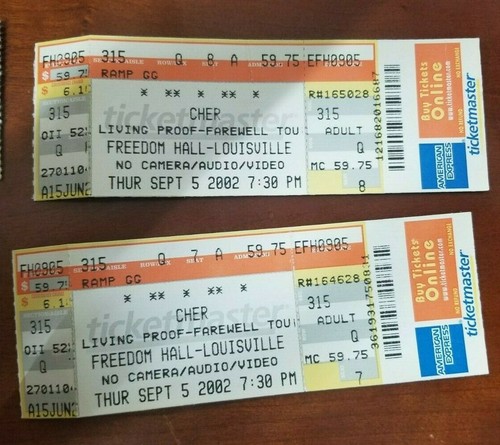 Cher Ticket Stubs - Lot of 7 - Picture 3 of 4