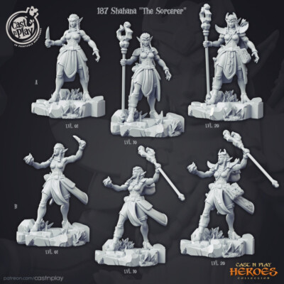 Shahana Elf Sorcerer Wizard Miniature | D&D DnD