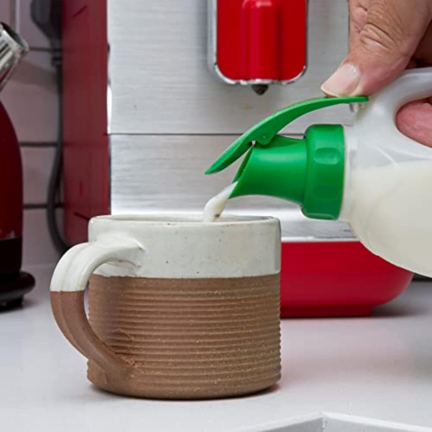 Topster Milk Top Pourers (Green) Milk Bottle Pourers for Plastic