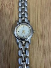 Vintage Yves Rocher Watch Womens Silver Tone White Dial Rare Style Works PERFECT