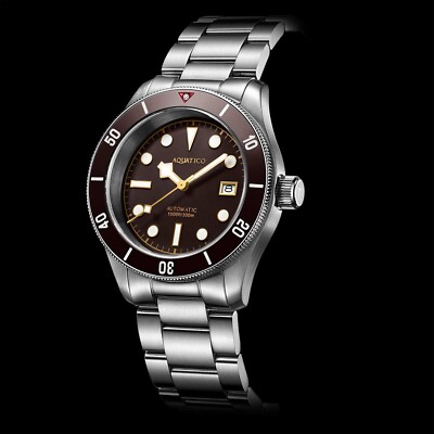 AQUATICO SEA STAR V2 300M DIVER BROWN DIAL WATCH USA