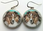 Sheltie Shetland Sheepdog Original Art Earrings
