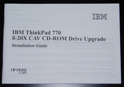 Anleitung Installation Guide IBM ThinkPad 770 8-20X CAV CD-ROM Drive Upgrade
