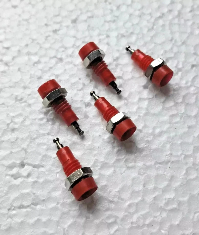 (10 PCS) CONECTOR BANANA DE PRUEBA JACK MONTAJE EN PANEL 10A ROJO EN PLATA - Imagen 1 de 1