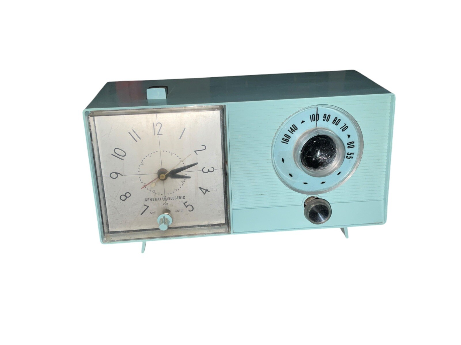 Vintage Nostalgic General Electric GE Tube Alarm Clock Radio AM C-411 Blue