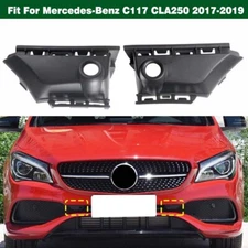 Pair Front Bumper Middle Grille Radar Cover For Mercedes C117 CLA250 2017-2019