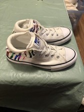 Converse Chuck Taylor All Star Hi Zebra Sneaker White/Rainbow Girls Size 2