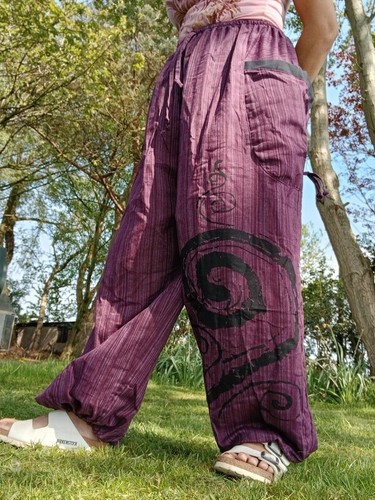 Purple Baggy Harem Pants Boho Hippie Yoga Ali Baba Palazzo Trousers Mens Womens - Picture 7 of 13