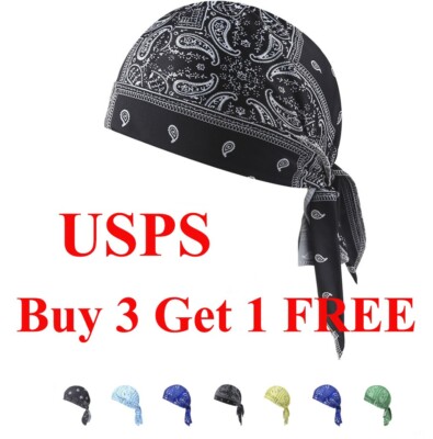 Elastic Motorcycle Wrap Biker Du Bandana Paisley Doo Rag Head Skull Cap ...