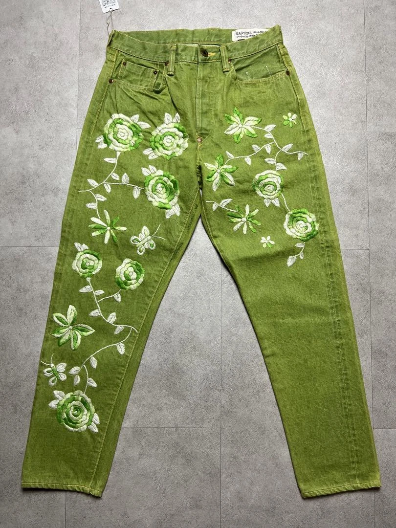 kapital Country Flower Floral Embroidered Denim Pants 29 | eBay