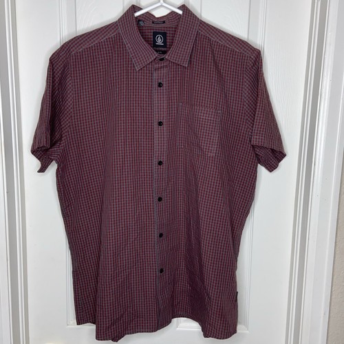 Volcom Modern Fit XL Short Sleeve Button-Down Cotton Blend. - Picture 3 of 8