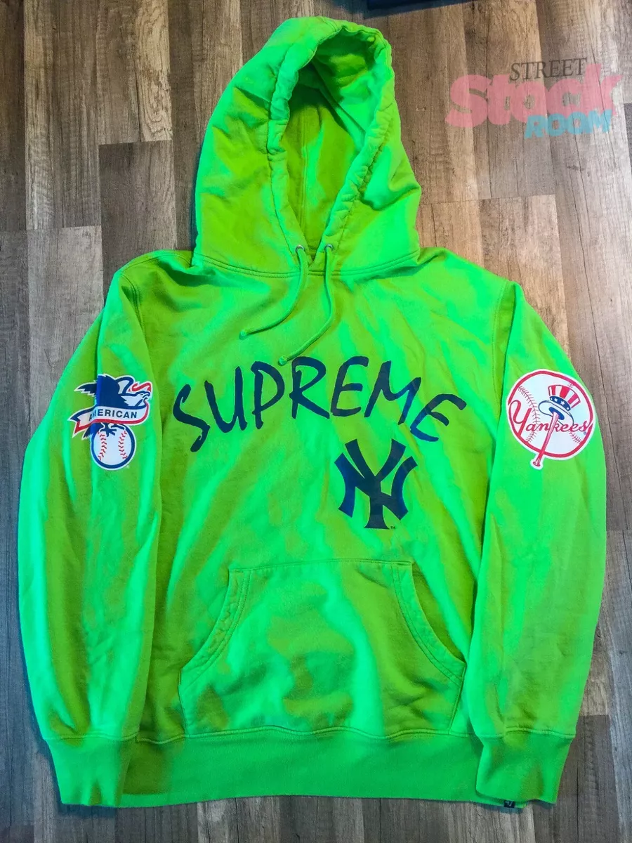 Supreme New York Yankees '47 Brand Pullover Hoodie Sz L Green Preowned  Authentic