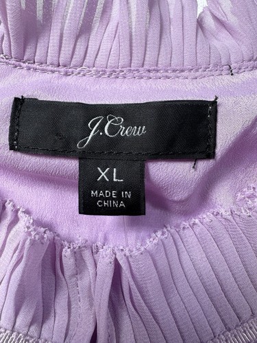 J. Crew Lilac Purple Ruffled Neck Lace Overlay Sleeveless Top Sz XL NEW - Picture 5 of 9