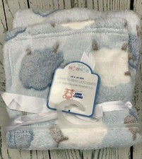 Baby Plush Blanket with Sherpa Side Blue Multi