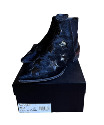 ASH AS-BLISS Chelsea Ankle Boot Cow Hair Patent Leather Pull