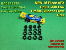 AFX G G-PLUS AURORA 16 Piece Silicone Tires LOW Profile FRONTs HO Slot Car