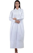 Past Times White Cotton Long Victorian Nightdress | Cotton Lane