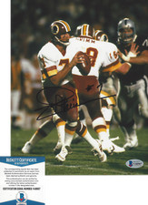 JOE THEISMANN WASHINGTON REDSKINS QB SIGNED 8x10 PHOTO C NFL MVP BECKETT COA BAS