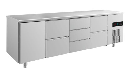 Gastro Kühltisch 1 Tür 7 Schubladen Umluftkühlung 2330x700x850mm -2/+8°C NEU - Bild 1 von 2