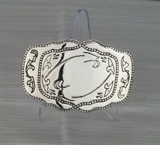 Men's/Women's western buckle silver rope etchings 3.25" x 2.5" - Made in USA