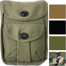 Canvas 2 Pocket Ammo Pouch Mini Pouch Tactical Shell Holder w/ Belt Loop