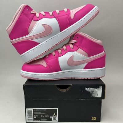 Nike Air Jordan 1 Mid GS “Fierce Pink/Barbie” FD8780-116 5.5