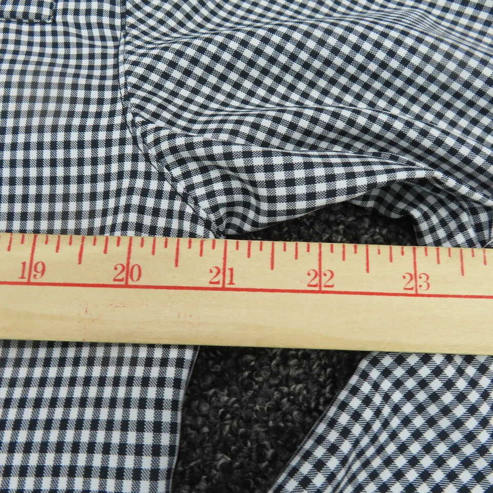 Camisa Mojo Adulto Pequeña Blanca y Negra A Cuadros Ventilada Con Botones Manga Larga Para Hombre Foto 3 de 4