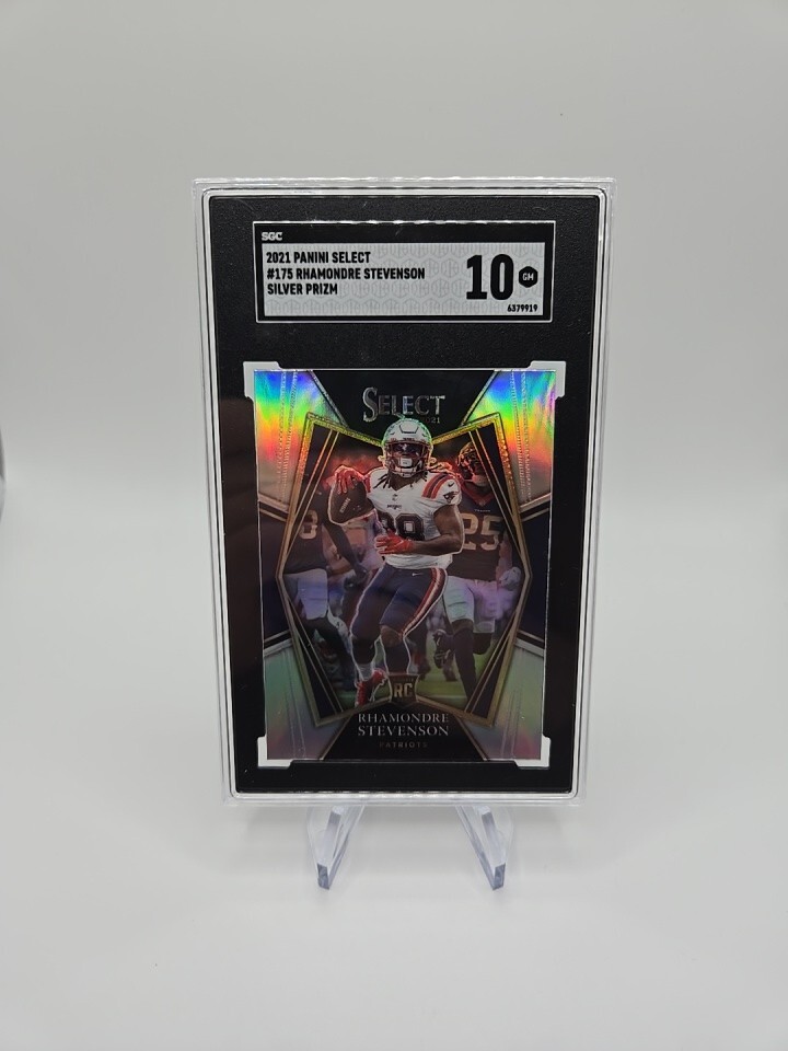 Rhamondre Stevenson 2021 Panini Select Premier Rookie Silver Prizm #175 Gem 10