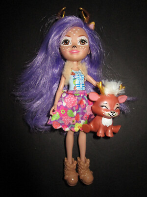 B729) SÜSSE ALTE ENCHANTIMALS DOLL DANESSA DEER UND SPRINT MATTEL 2018