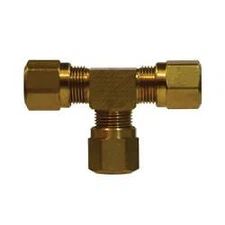 38044 Tee, 1/4 in Tube OD x 1/4 in Tube OD x 1/4 in Tube OD, Brass