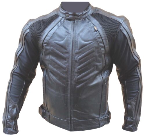 Giubbino Giacca Moto Pelle Sportiva CE Protezioni Rimovibili Sfodrabile Tg , 4XL - Afbeelding 1 van 10