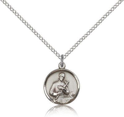 Saint Gerard Medal For Women - .925 Sterling Silver Necklace On 18 ...