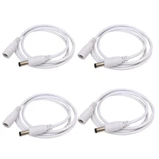 4pcs/pack1m/3.28ft White 5.5mm x 2.5mm DC Plug Extension Cable DC Extension C...