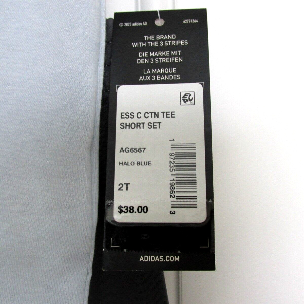 NEW TODDLER BOYS ADIDAS ESSENTIAL HALO BLUE TEE SHIRT & SHORTS SET SZ 2T $38 thumbnail 5