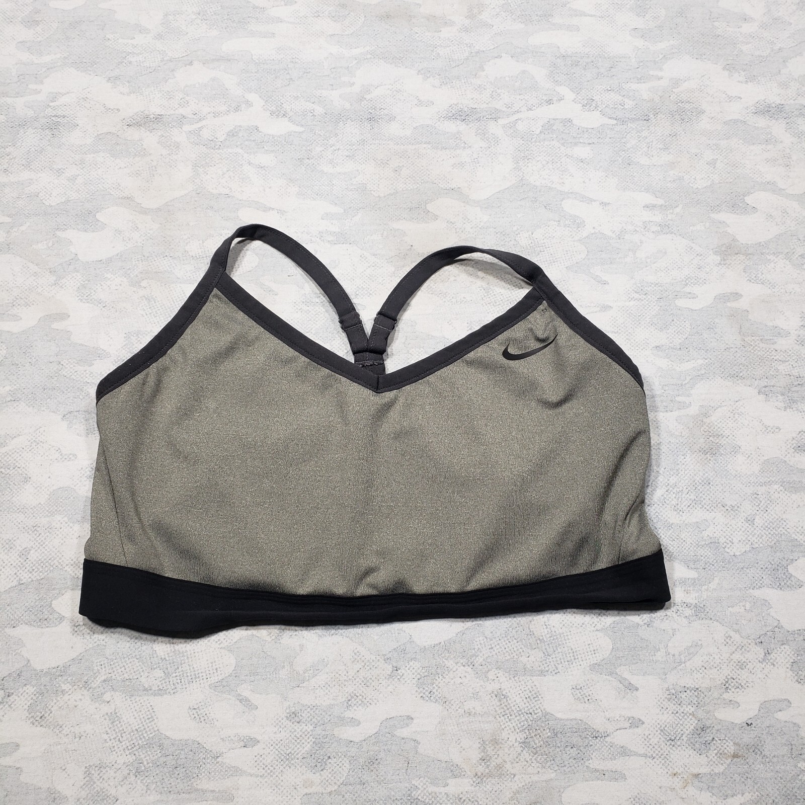 Nike Sports Bra Womens 2X Plus Gray Gym Yoga Fitness Athletic-image