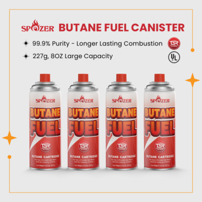 Butane Fuel Gas Canisters 8 OZ Portable Camp Camping Stove Cartridge 4-28 Can US