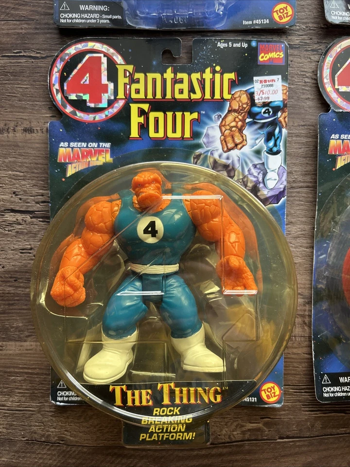 Toy Biz Marvel Comics Fantastic 4 1996 Antorcha Humana+La Cosa+Mago+Medusa Foto 3 de 4
