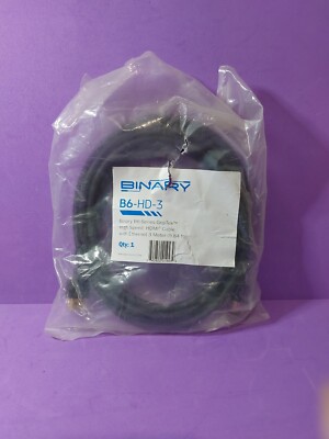 Binary B6-HD-3 HDMI Cable with Ethernet 3M/9.8ft With GripTek New