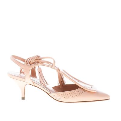 L'AUTRE CHOSE damen schuhe shoes pfirsich leder slingback pump fesselriemen