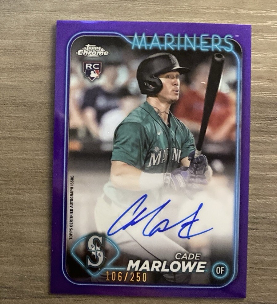 2024 Topps Chrome Purple Refractor 106/250 Cade Marlowe #RA-CMA Rookie Auto RC