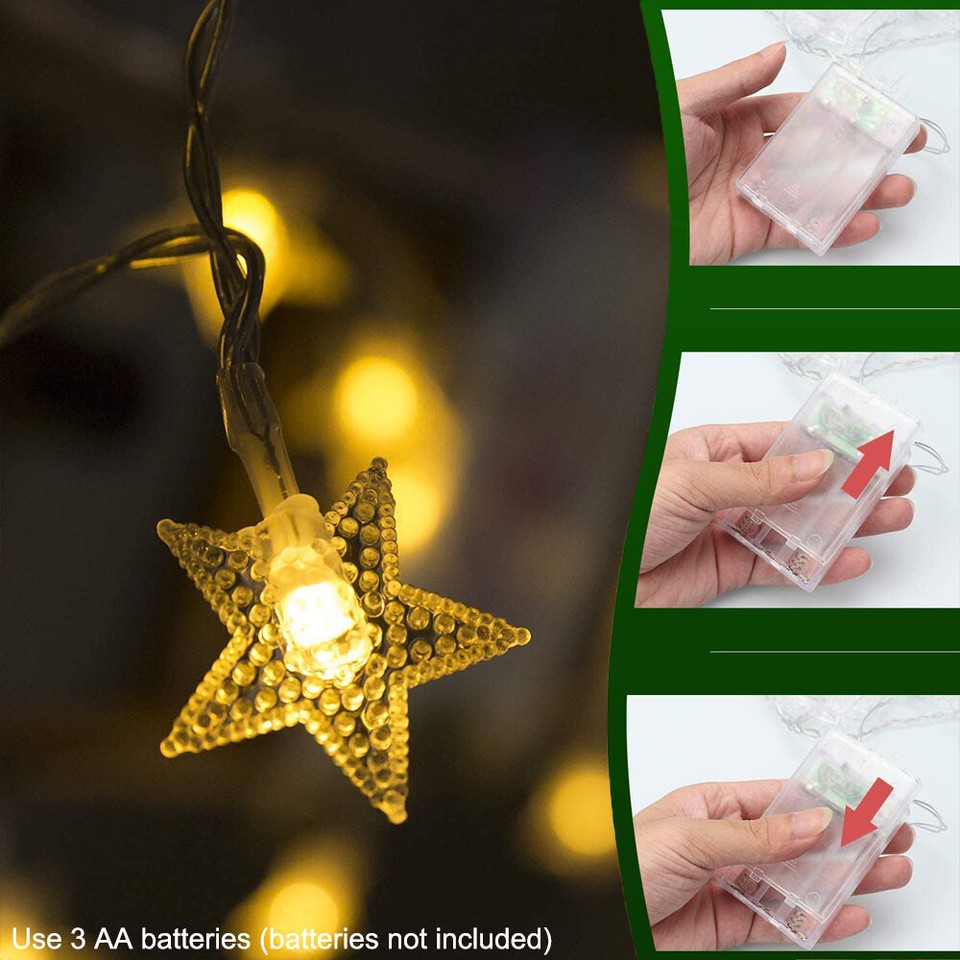 led string fairy lights christmas tree plug in garden flashing