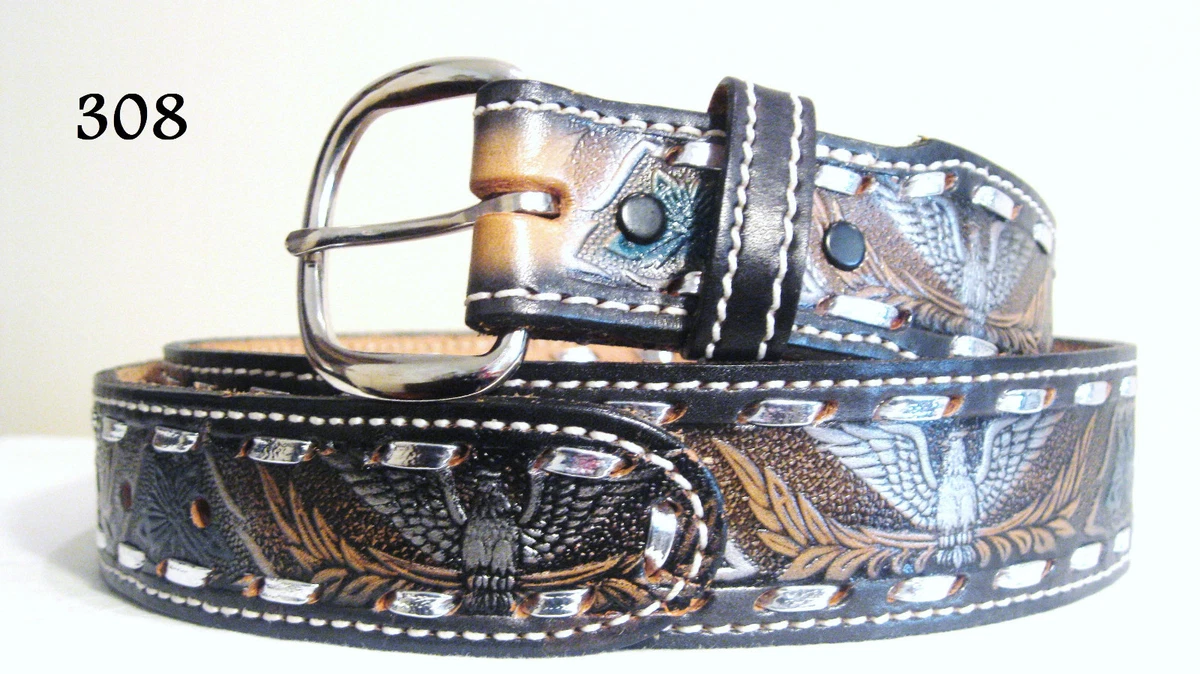 Mens leather top belts size 46
