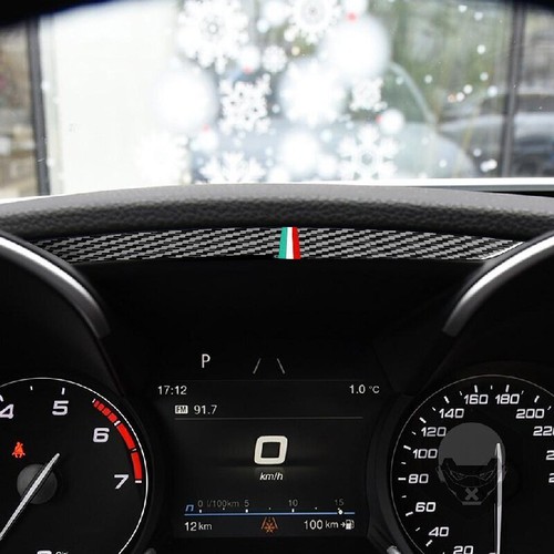 Cubierta de tira de velocímetro de fibra de carbono para Alfa Romeo Giulia 2017-2021 - Imagen 3 de 6