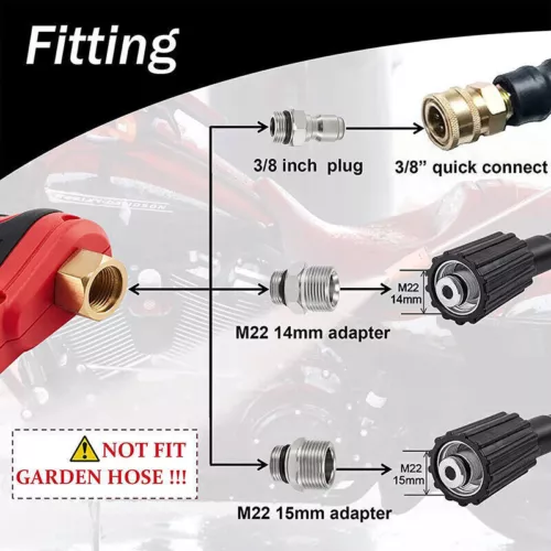 High Pressure 4000PSI Car Power Washer Gun Spray Wand Lance Nozzle 50FT Hose Kit - Picture 9 of 17