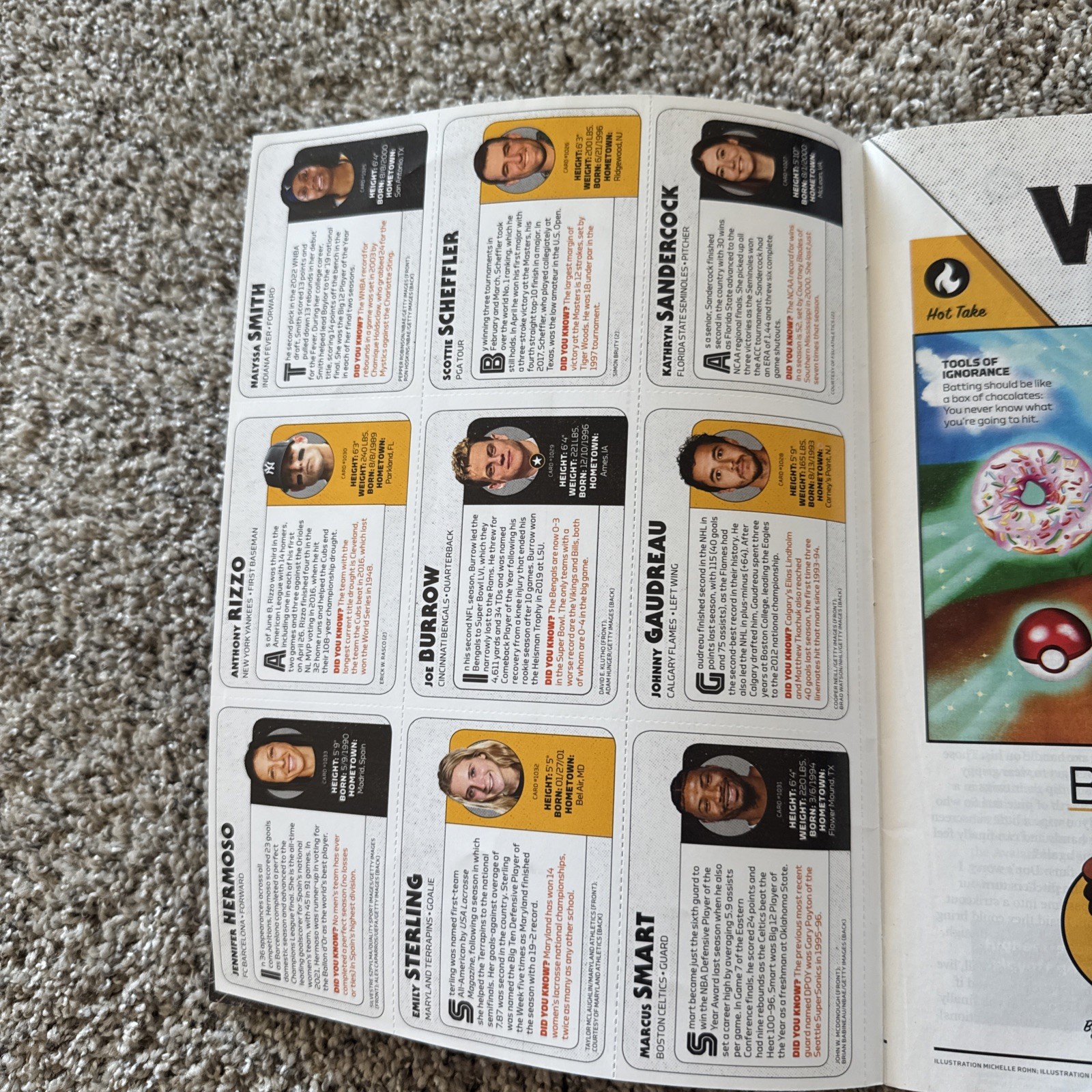 2022 Sports Illustrated For Kids Scottie Scheffler Uncut Sheet view 3
