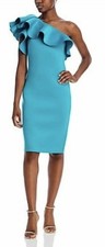 NWT Eliza J One Shoulder Scuba Crepe Cocktail Dress Sz 2
