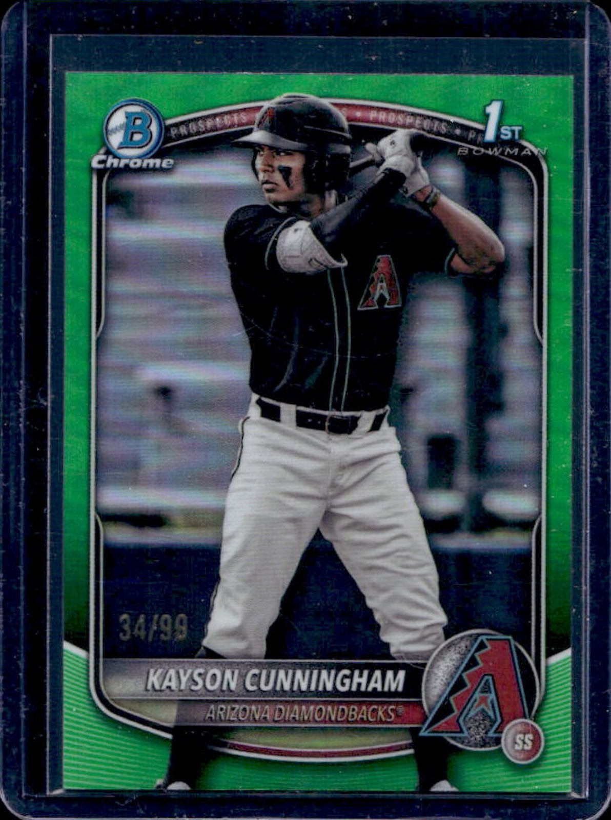 2025 Bowman Draft Kayson Cunningham Chrome Green Refractor 1st #/99 Diamondbacks