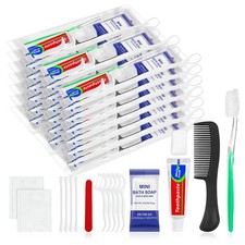 30 Sets Personal Hygiene Kit Bulk,9-in-1 Green Disposable Toothbrushes with T...