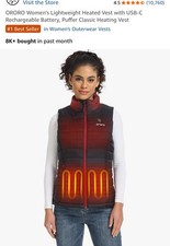 ORORO Women's Lightweight Heated Vest with USB-C Rechargeable Battery Size M